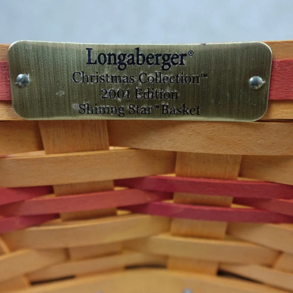 Longaberger 2001 Christmas Collection Shining Star Basket Red Holiday Decor